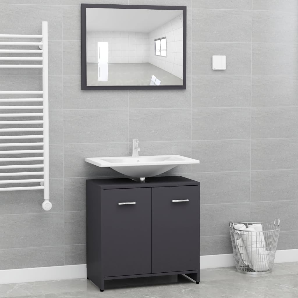 Bathroom Furniture Set White Chipboard - Craze Trends