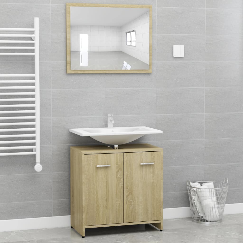 Bathroom Furniture Set White Chipboard - Craze Trends