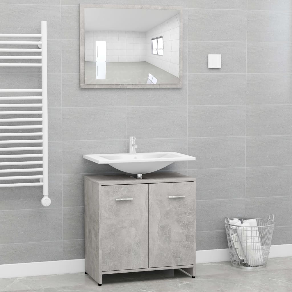 Bathroom Furniture Set White Chipboard - Craze Trends