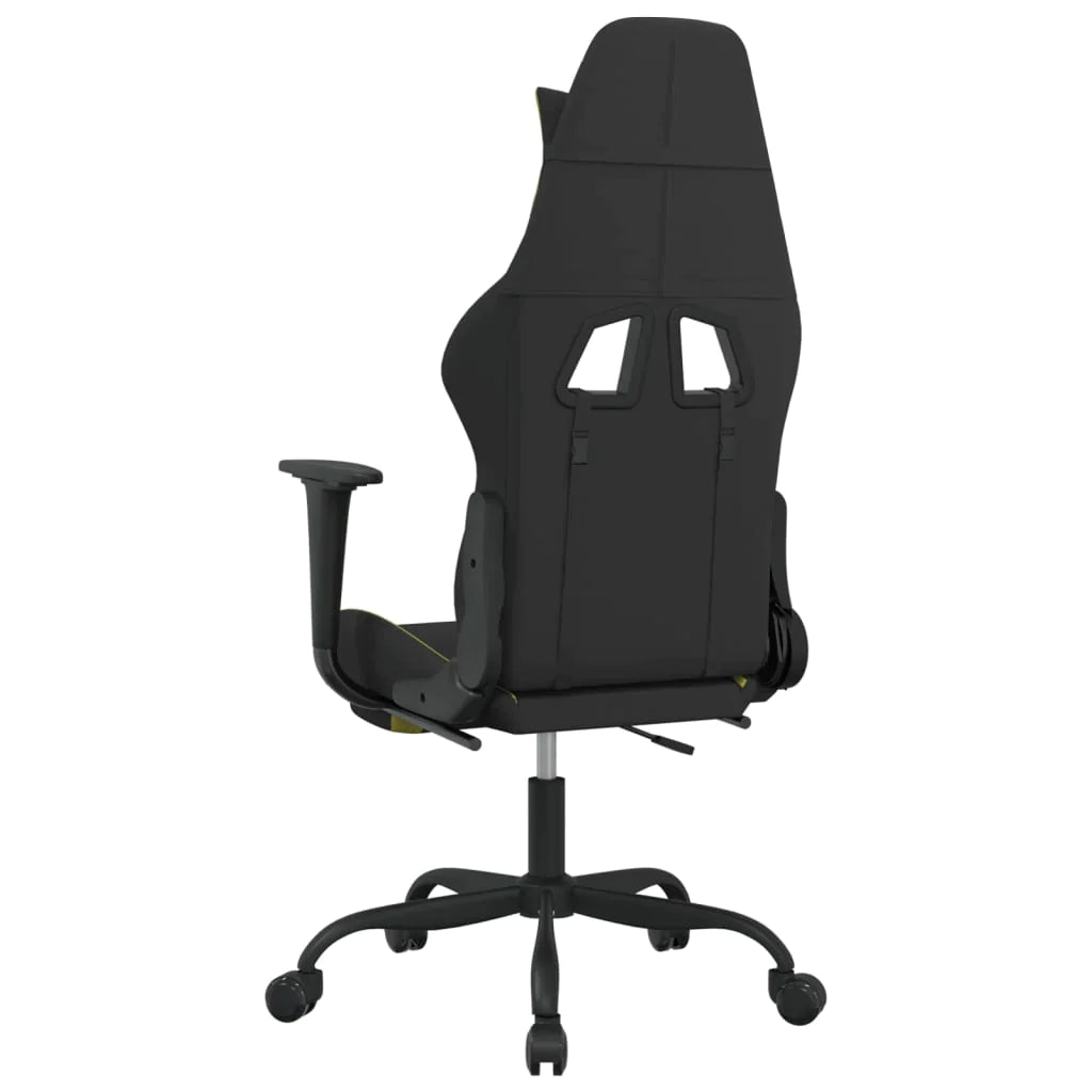 vidaXL Gaming Chair with Footrest Black and Light Green Fabric - Craze Trends