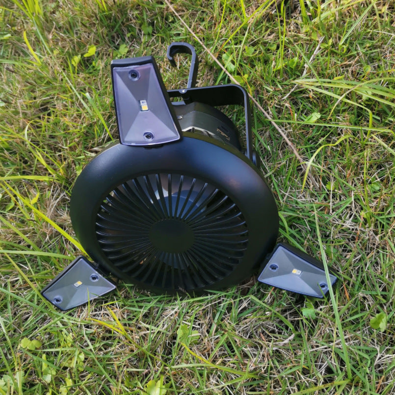 Solar Camping Light Foldable Fan Hanging Hook Rechargeable - Craze Trends