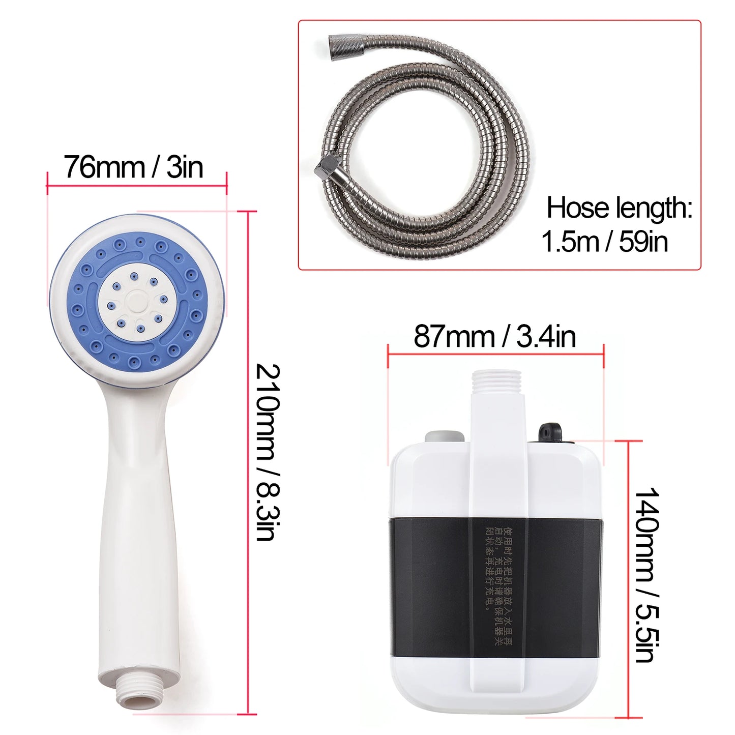 "USB Rechargeable Portable Camping Shower Pump for Outdoor Adventures"