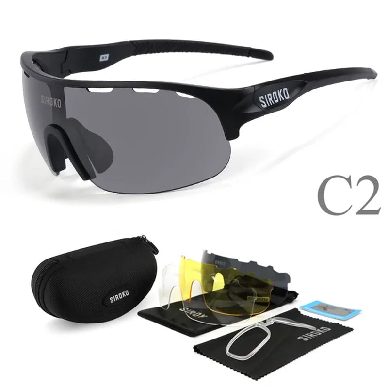 "Outdoor Sports Polarized Cycling Sunglasses with UV400 Protection - 4 Lens Options"