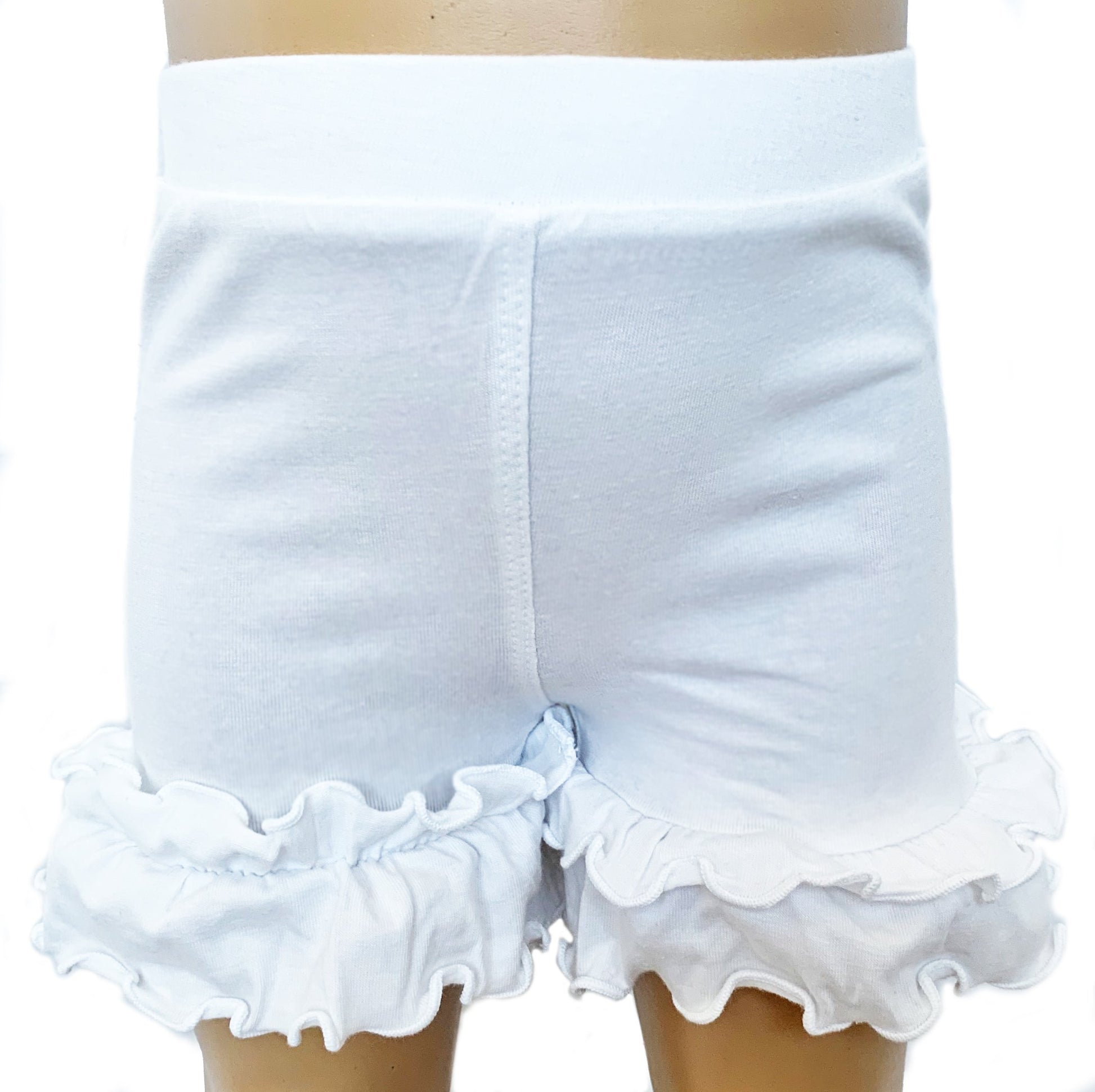 AnnLoren Baby Girls White Ruffle Butt Shorts 6/12 mo-2/3T - Craze Trends