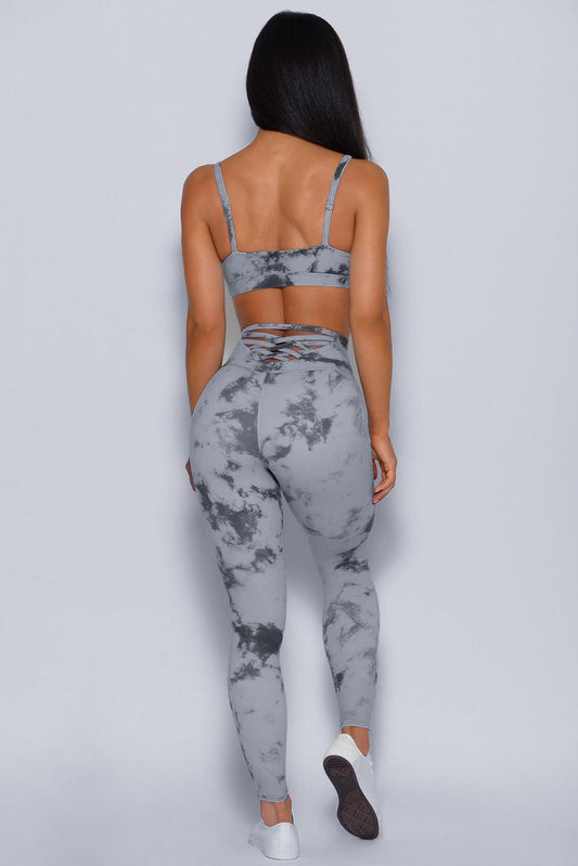 Tie-dye Crisscross Sport Bra and Leggings Set