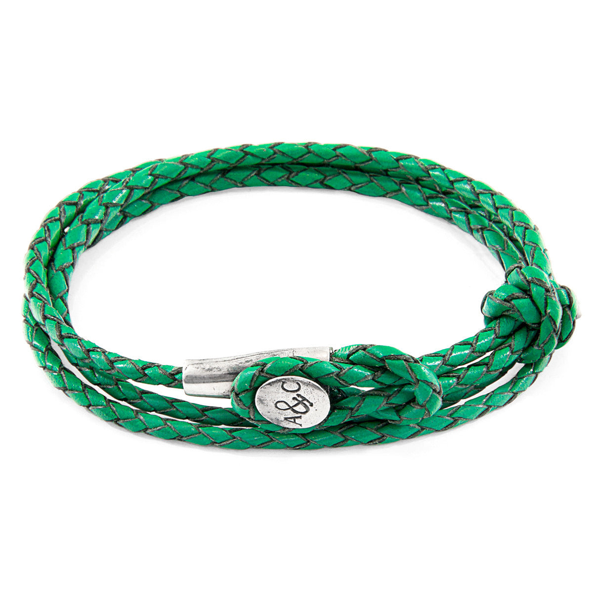 Fern Green Dundee Silver & Leather Bracelet - Craze Trends