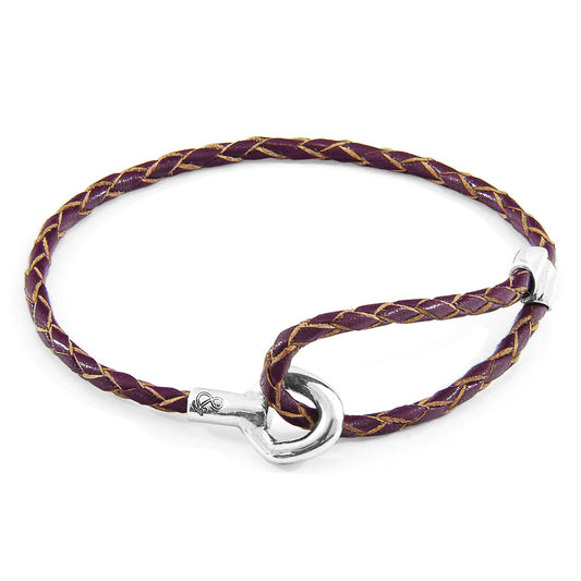 Deep Purple Blake Silver & Leather Bracelet - Craze Trends