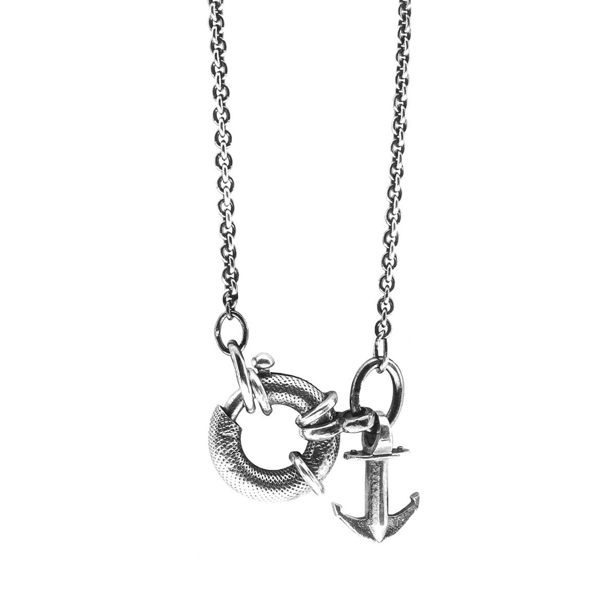 Clyde Anchor Signature Silver Necklace Pendant - Craze Trends