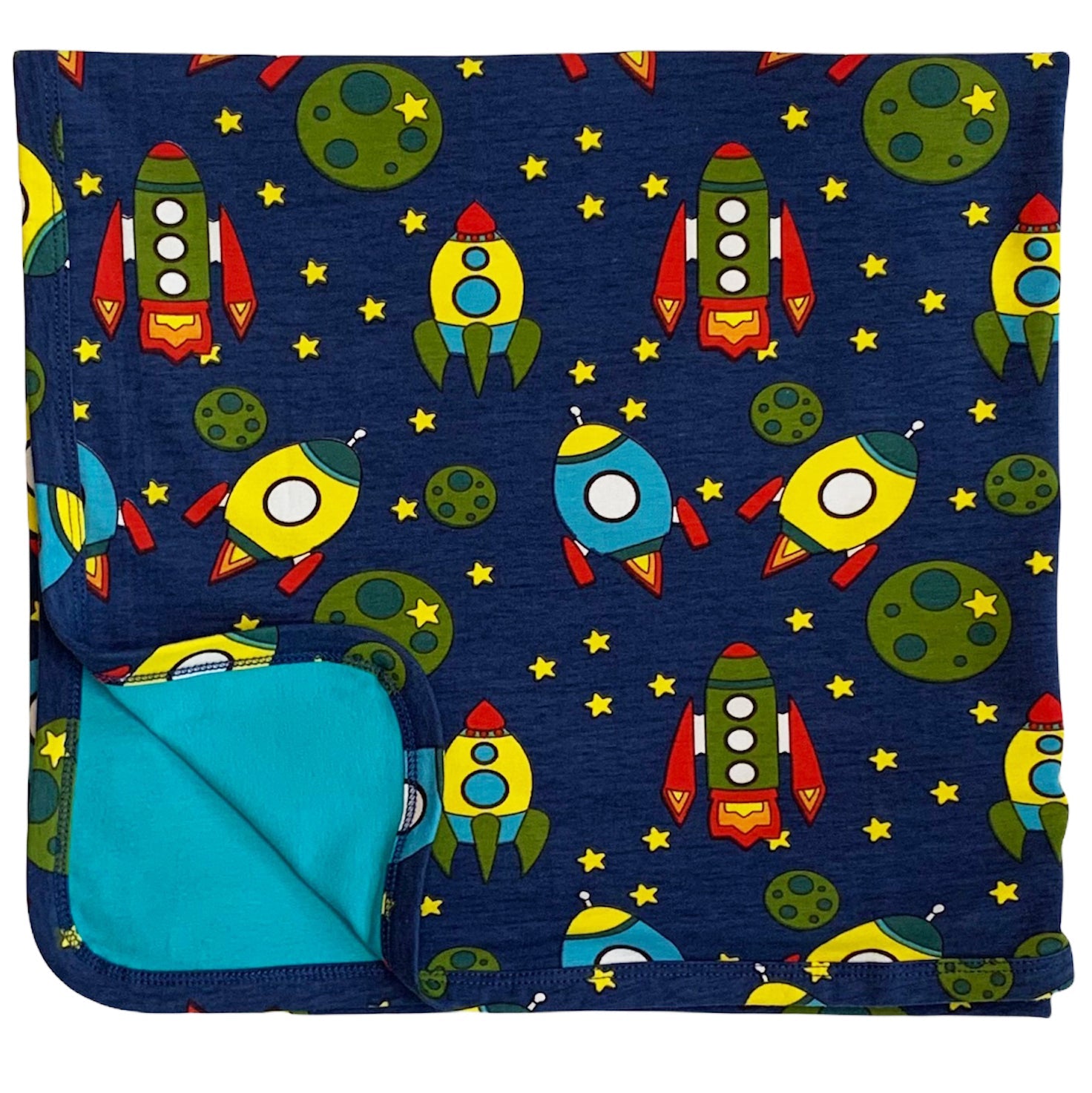 AnnLoren Baby Toddler Boy Space Ship Blanket & Bib Gift Set 2 pc Knit - Craze Trends