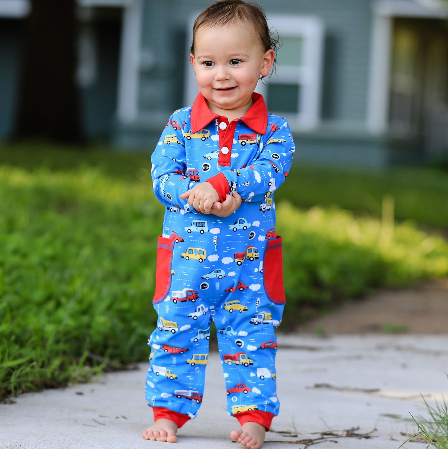 Automobile Cars Trucks Long Sleeve Baby/Toddler Boys Romper Toddler - Craze Trends