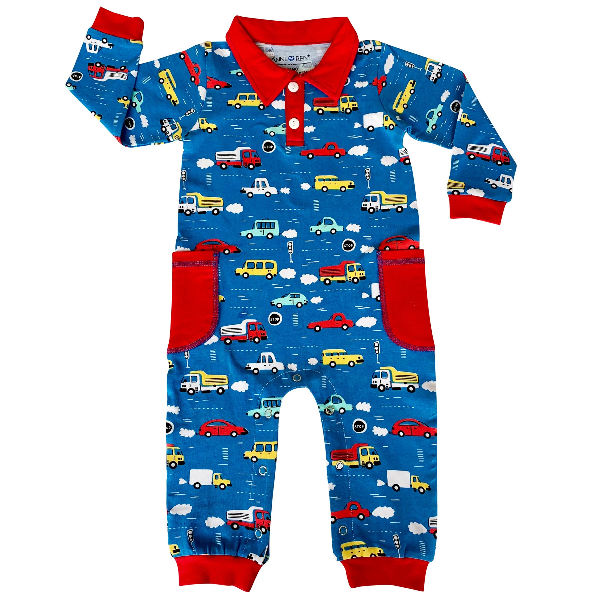 Automobile Cars Trucks Long Sleeve Baby/Toddler Boys Romper Toddler - Craze Trends