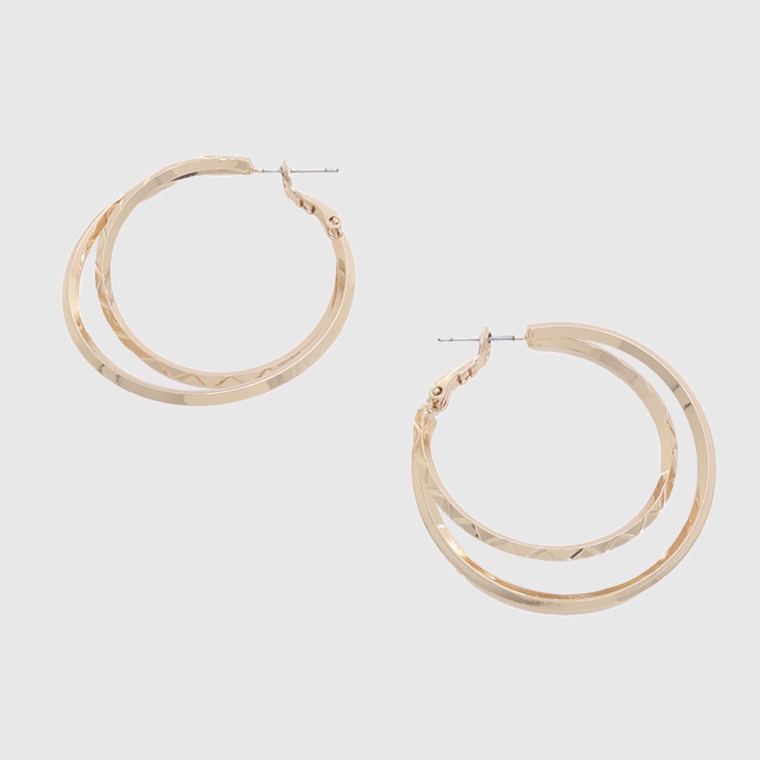 Metal Double Hoop Earring - Craze Trends