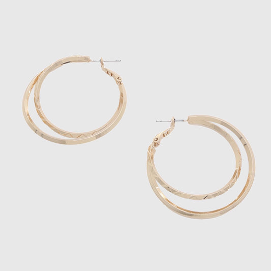 Metal Double Hoop Earring - Craze Trends