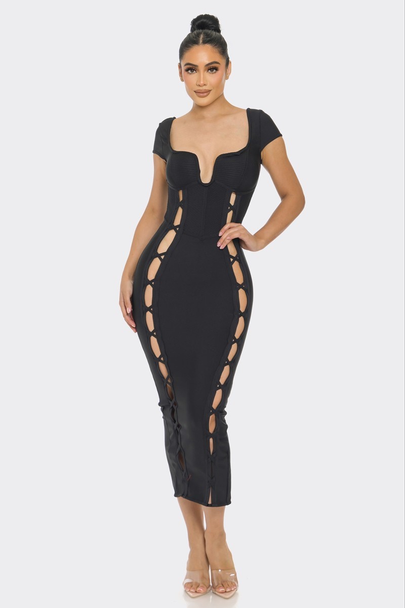 Bandage Midi Dress - Craze Trends