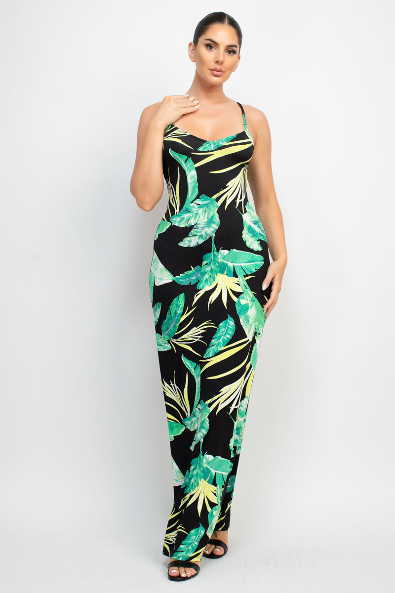 Scoop Tropical Print Maxi Dress - Craze Trends