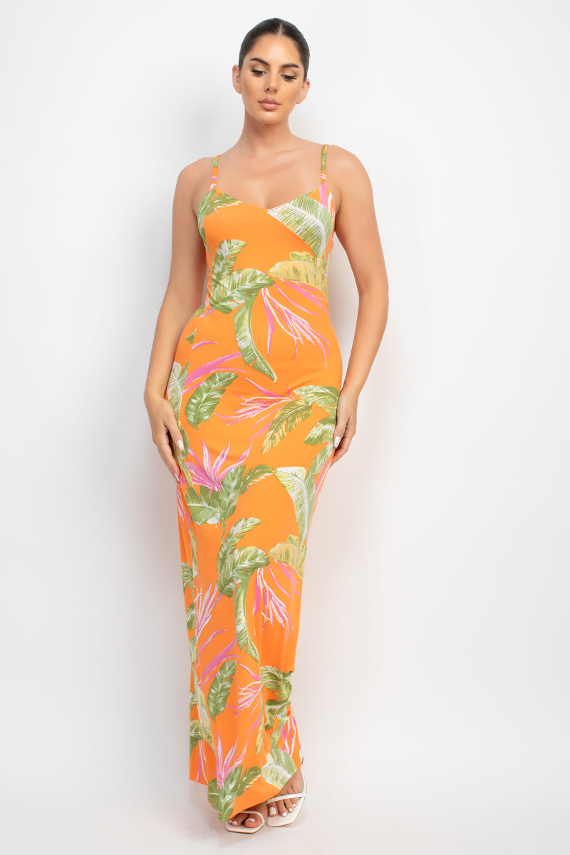 Scoop Tropical Print Maxi Dress - Craze Trends