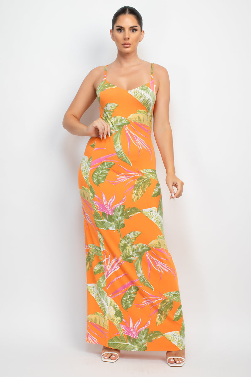 Scoop Tropical Print Maxi Dress - Craze Trends