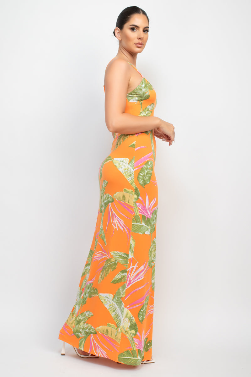 Scoop Tropical Print Maxi Dress - Craze Trends