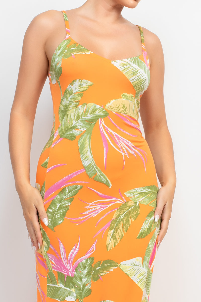 Scoop Tropical Print Maxi Dress - Craze Trends