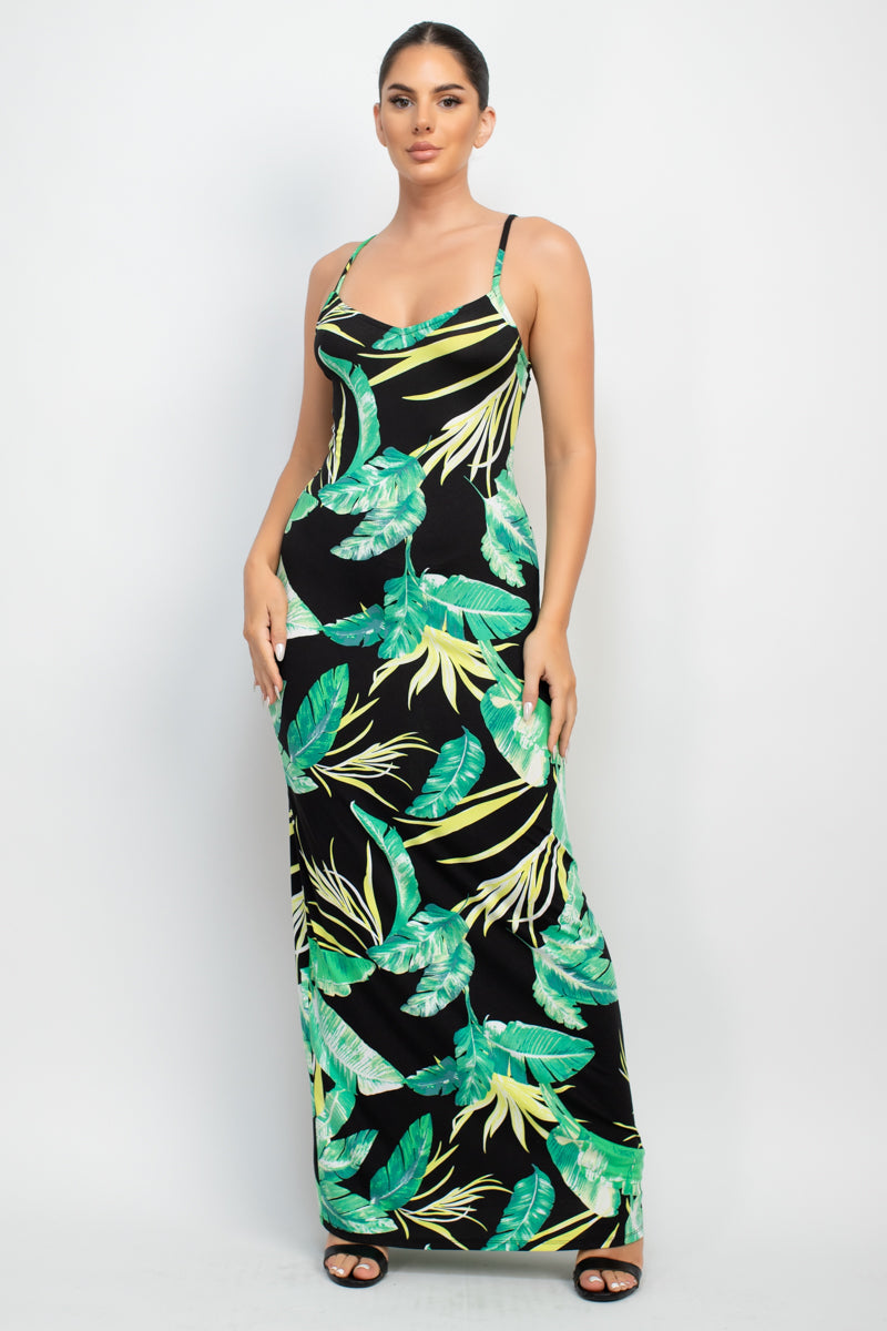 Scoop Tropical Print Maxi Dress - Craze Trends