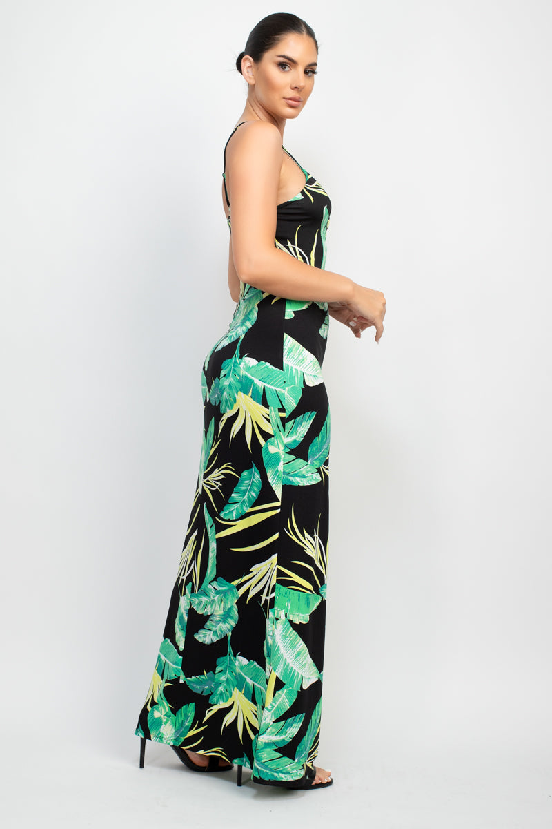 Scoop Tropical Print Maxi Dress - Craze Trends