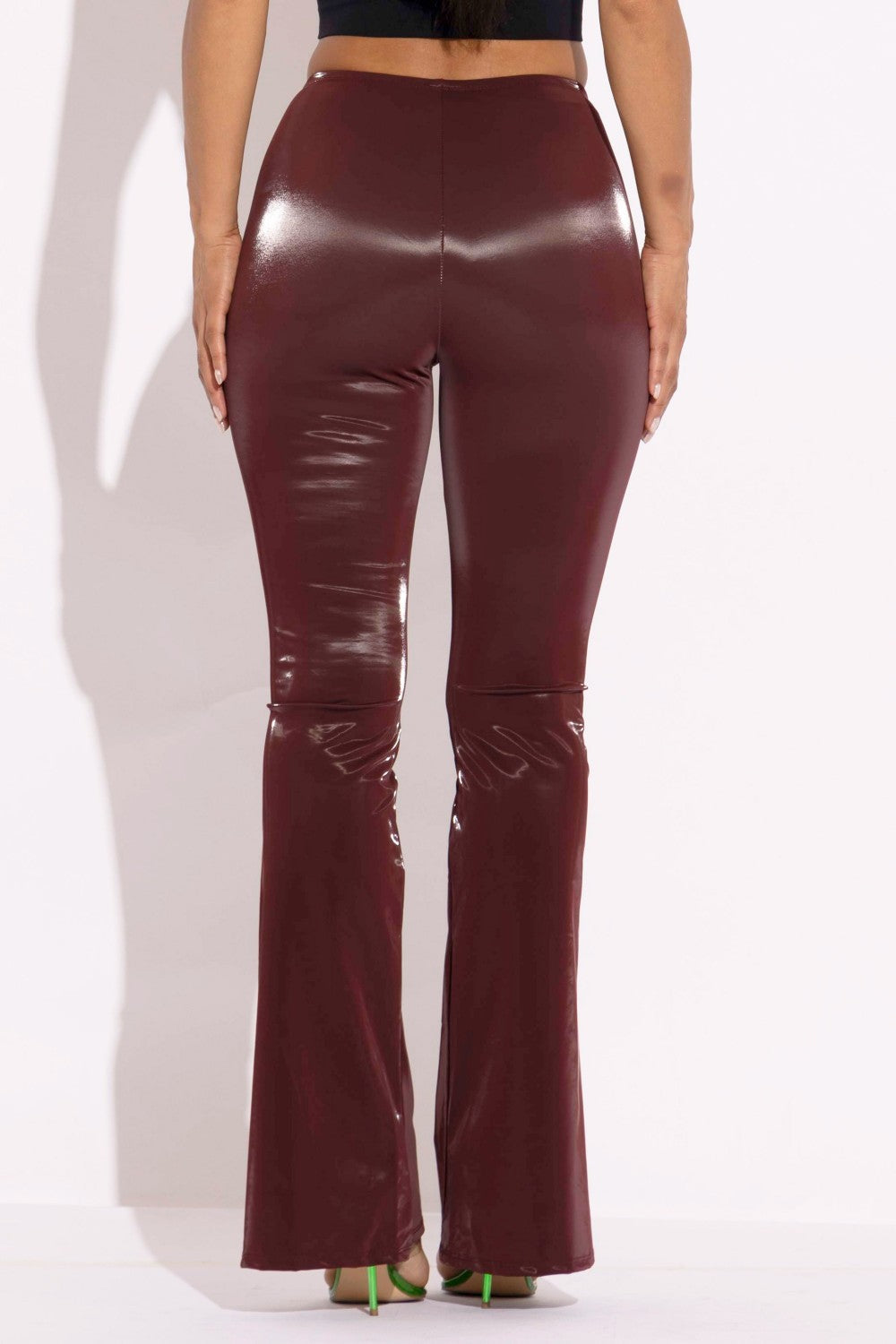 Velvet Pu Flared Pants - Craze Trends