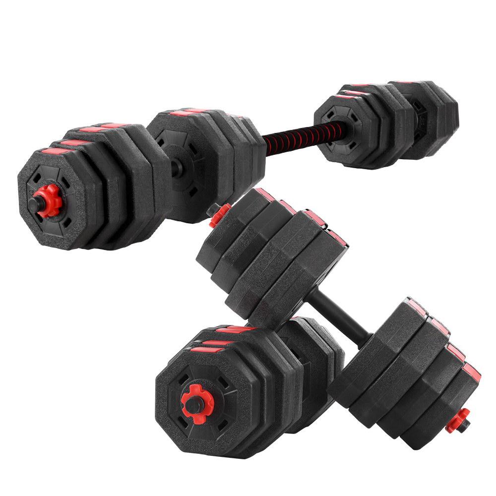 40KG 2-in-1 Dumbbell Barbell Set Adjustable Dumbbells Weights Home Gym - Craze Trends