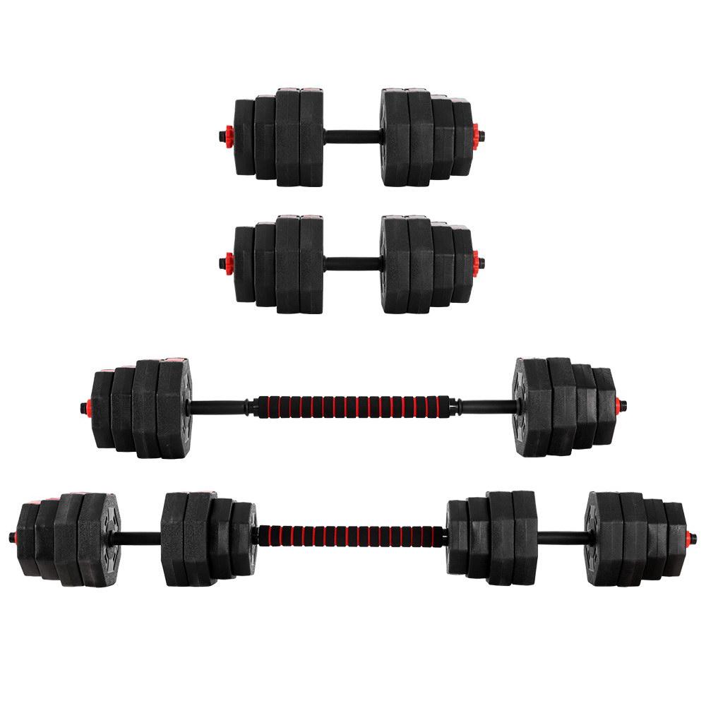 40KG 2-in-1 Dumbbell Barbell Set Adjustable Dumbbells Weights Home Gym - Craze Trends