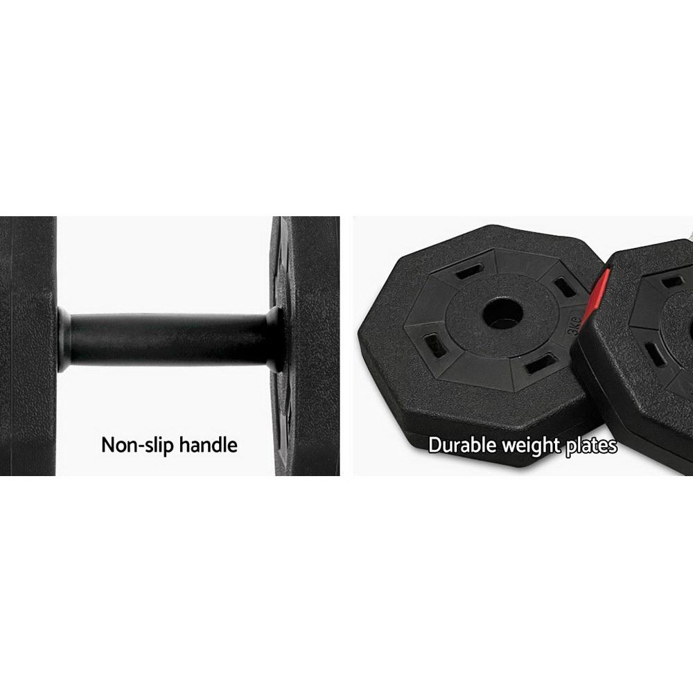 40KG 2-in-1 Dumbbell Barbell Set Adjustable Dumbbells Weights Home Gym - Craze Trends