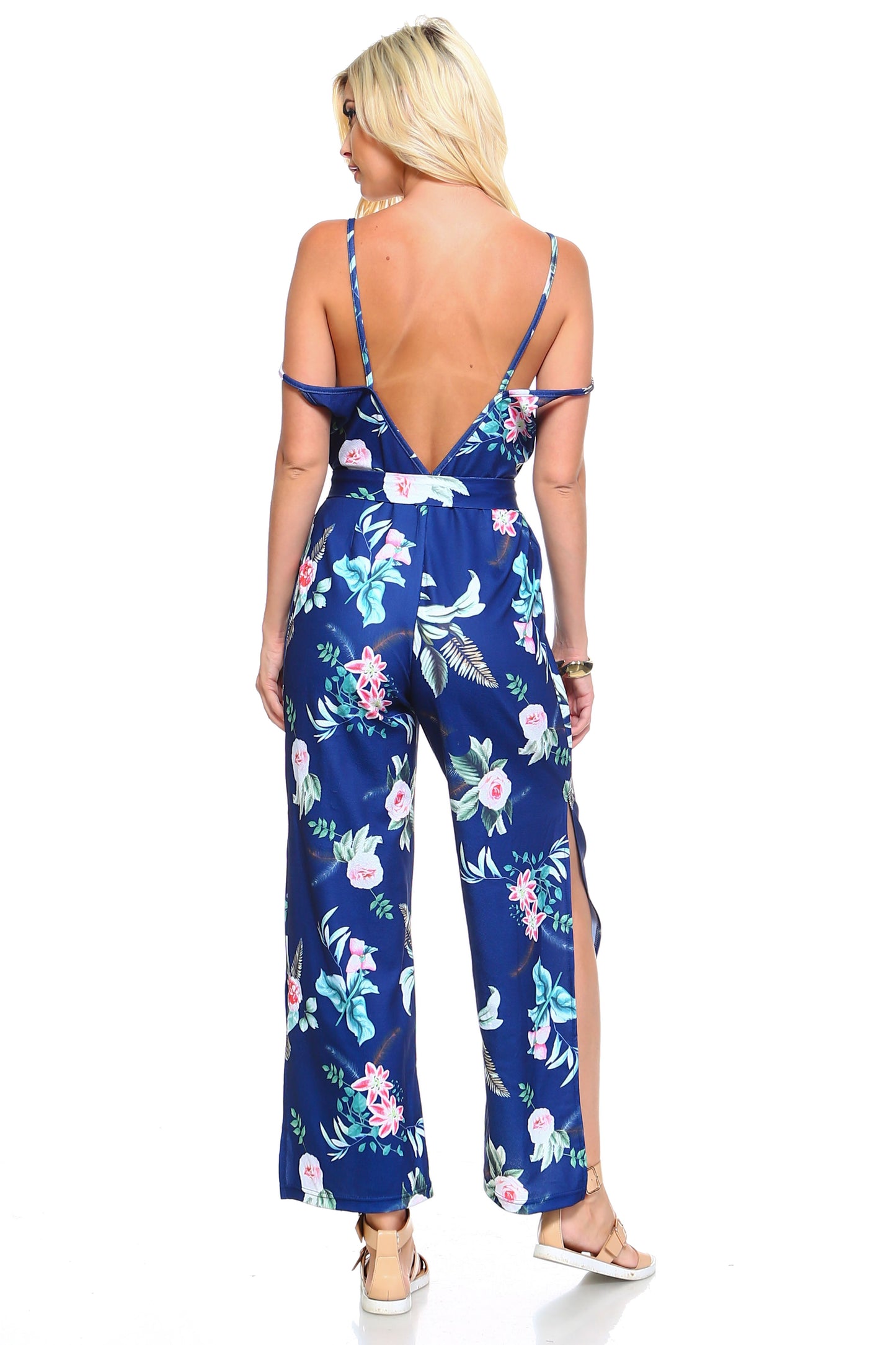 Women's Floral Tie Tank Jumpsuit - Craze Trends