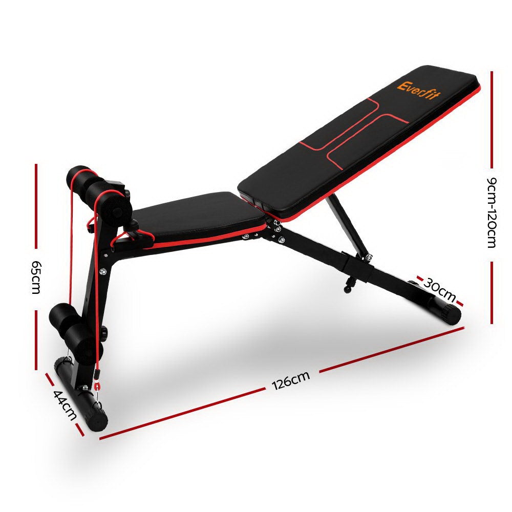 Everfit Adjustable FID Weight Bench Fitness Flat Incline Gym Home - Craze Trends