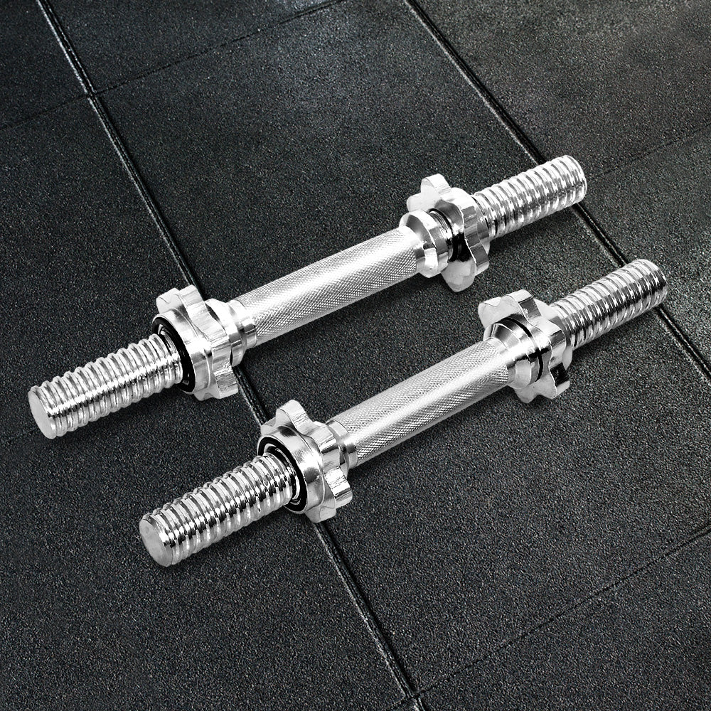 45cm Dumbbell Bar Solid Steel Pair Gym Home Exercise Fitness 150KG - Craze Trends