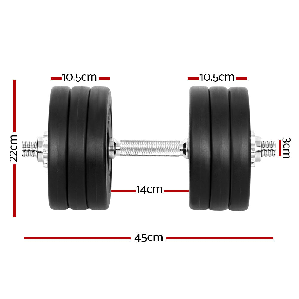 35kg Dumbbells Dumbbell Set Weight Plates Home Gym Fitness Exercise - Craze Trends