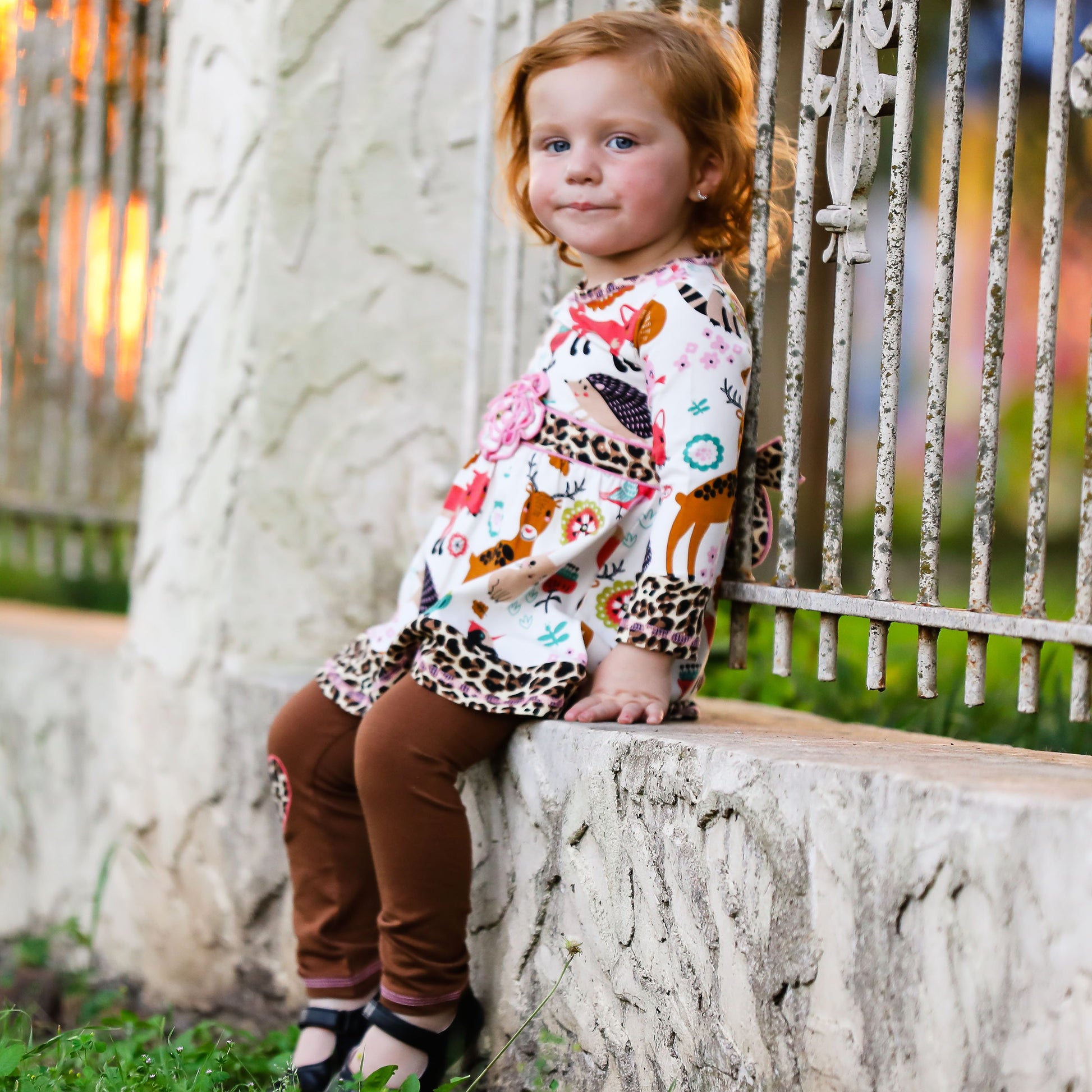 AnnLoren Big Little Girls Boutique Fall Forest Fox and Friends Dress & - Craze Trends