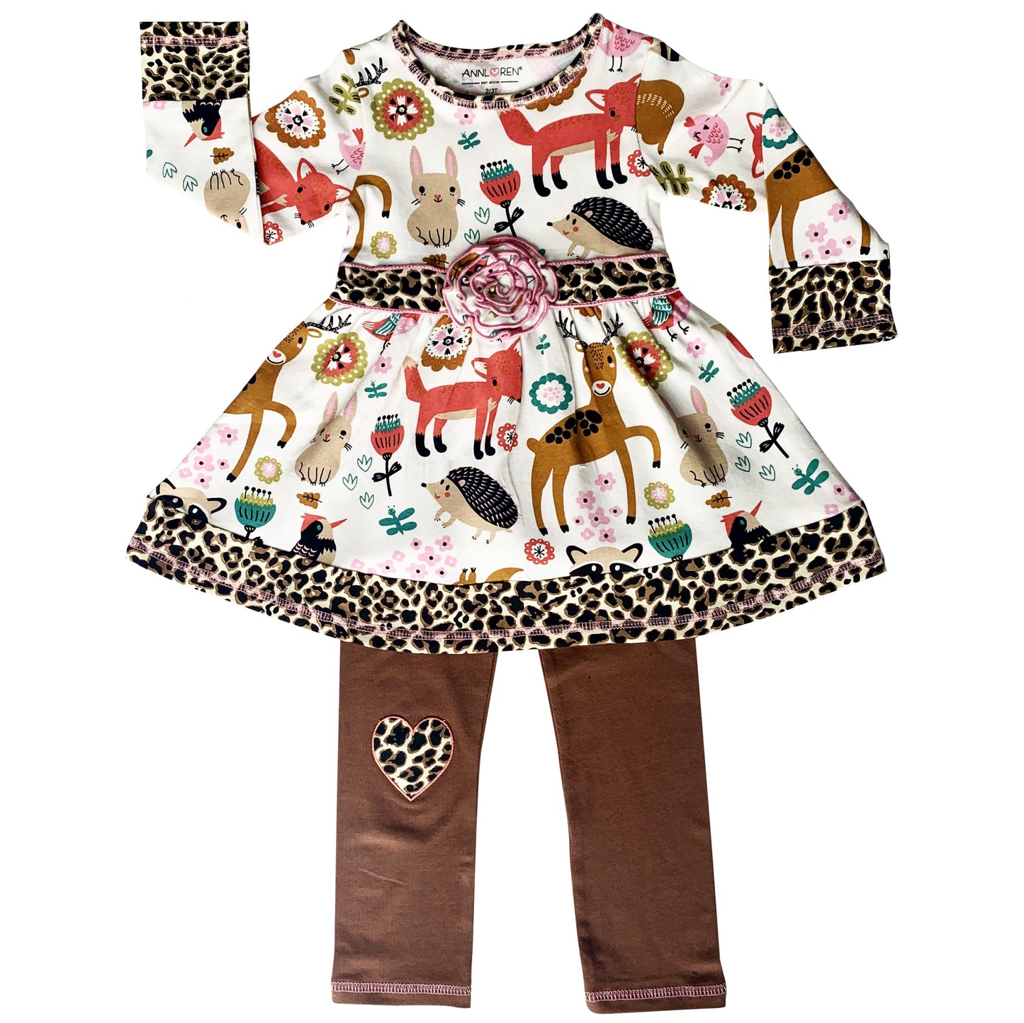 AnnLoren Big Little Girls Boutique Fall Forest Fox and Friends Dress & - Craze Trends