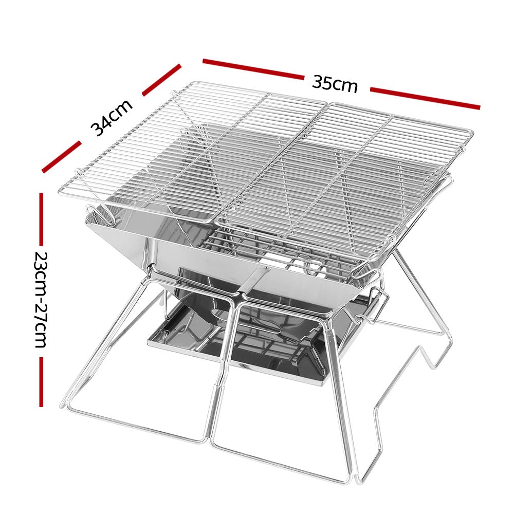 Grillz Camping Fire Pit BBQ 2-in-1 Grill Smoker Outdoor Portable - Craze Trends