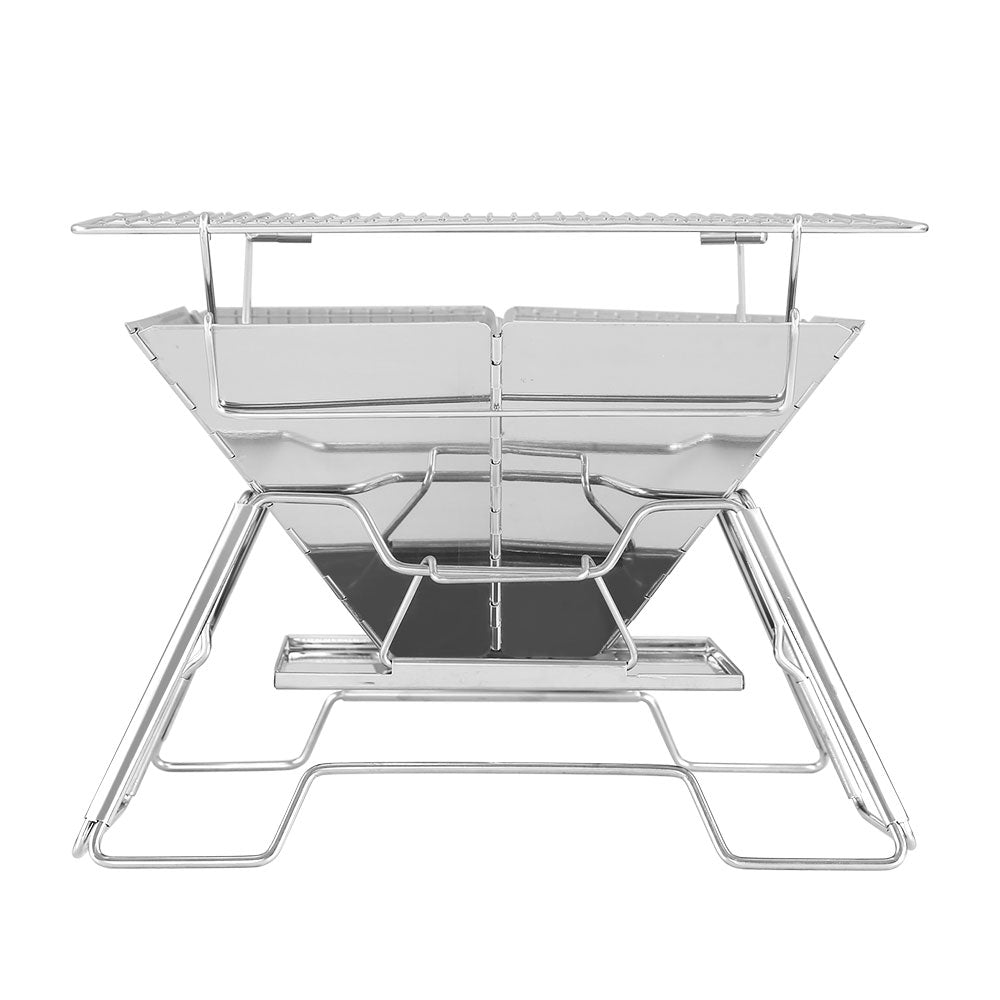 Grillz Camping Fire Pit BBQ 2-in-1 Grill Smoker Outdoor Portable - Craze Trends