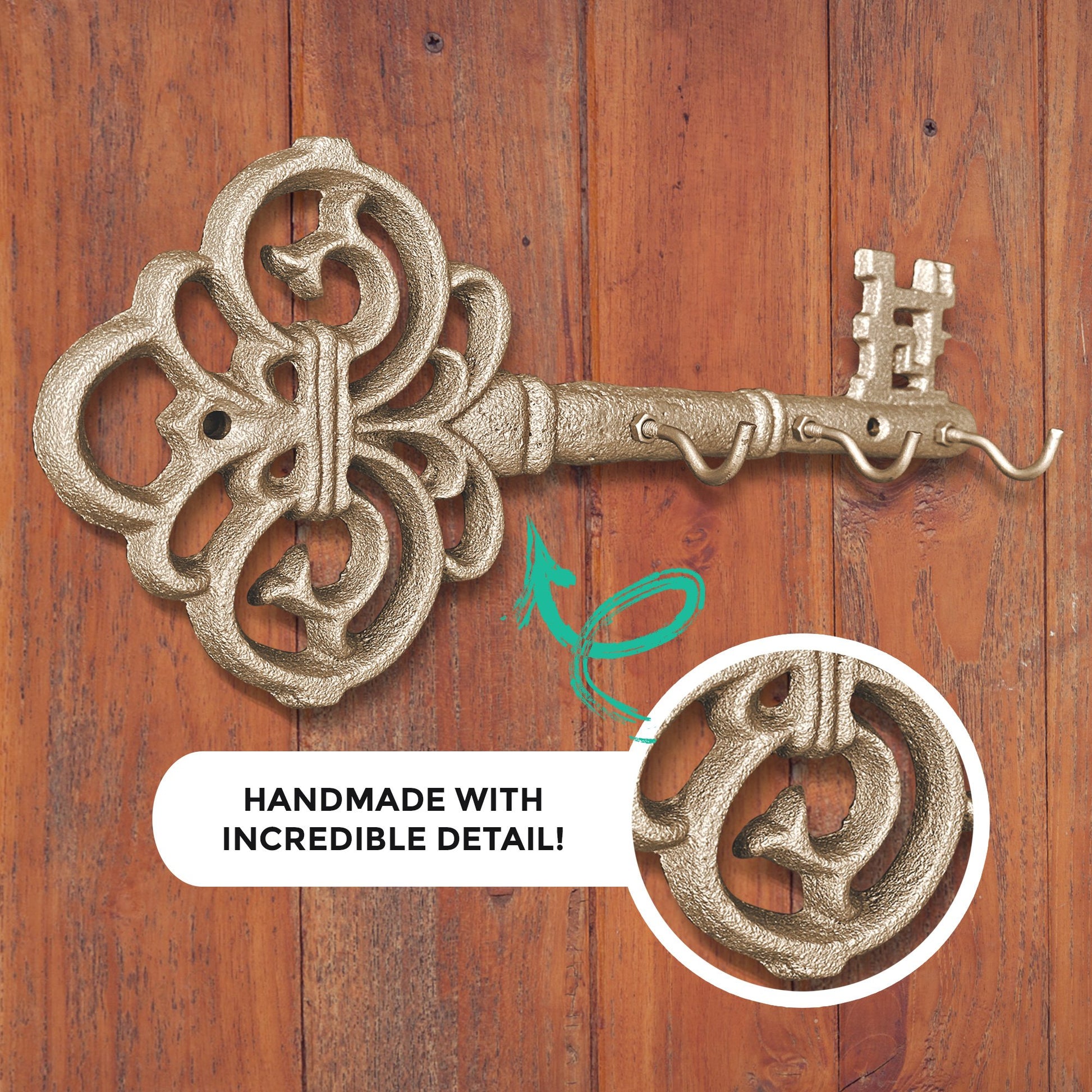 Gold Skeleton Key Wall Hooks, 10” - Craze Trends