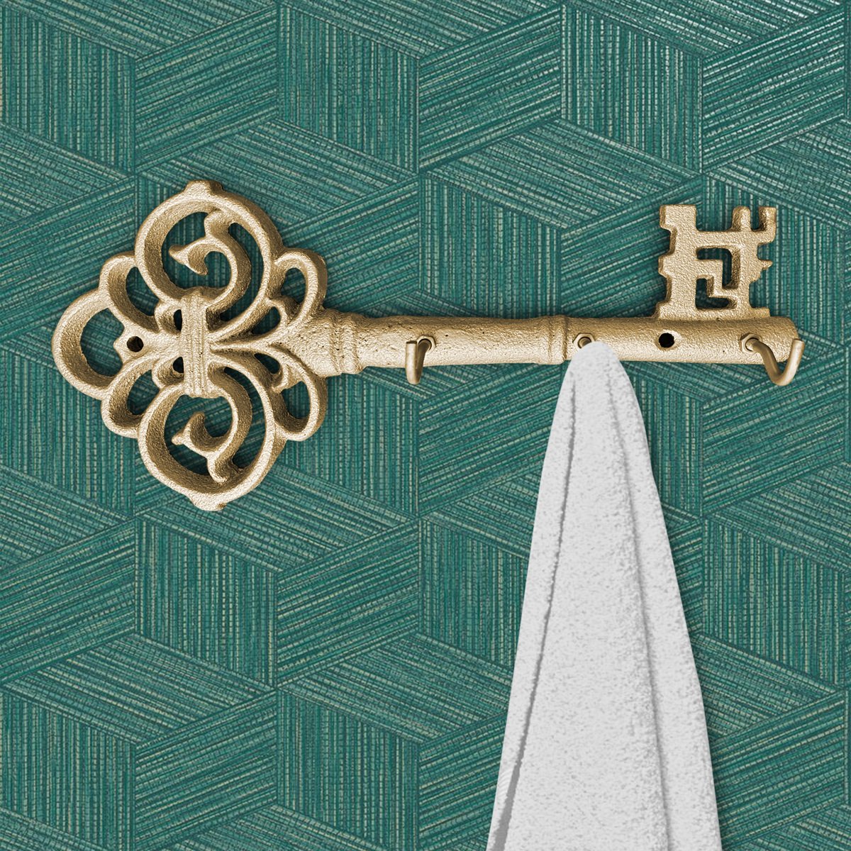 Gold Skeleton Key Wall Hooks, 10” - Craze Trends