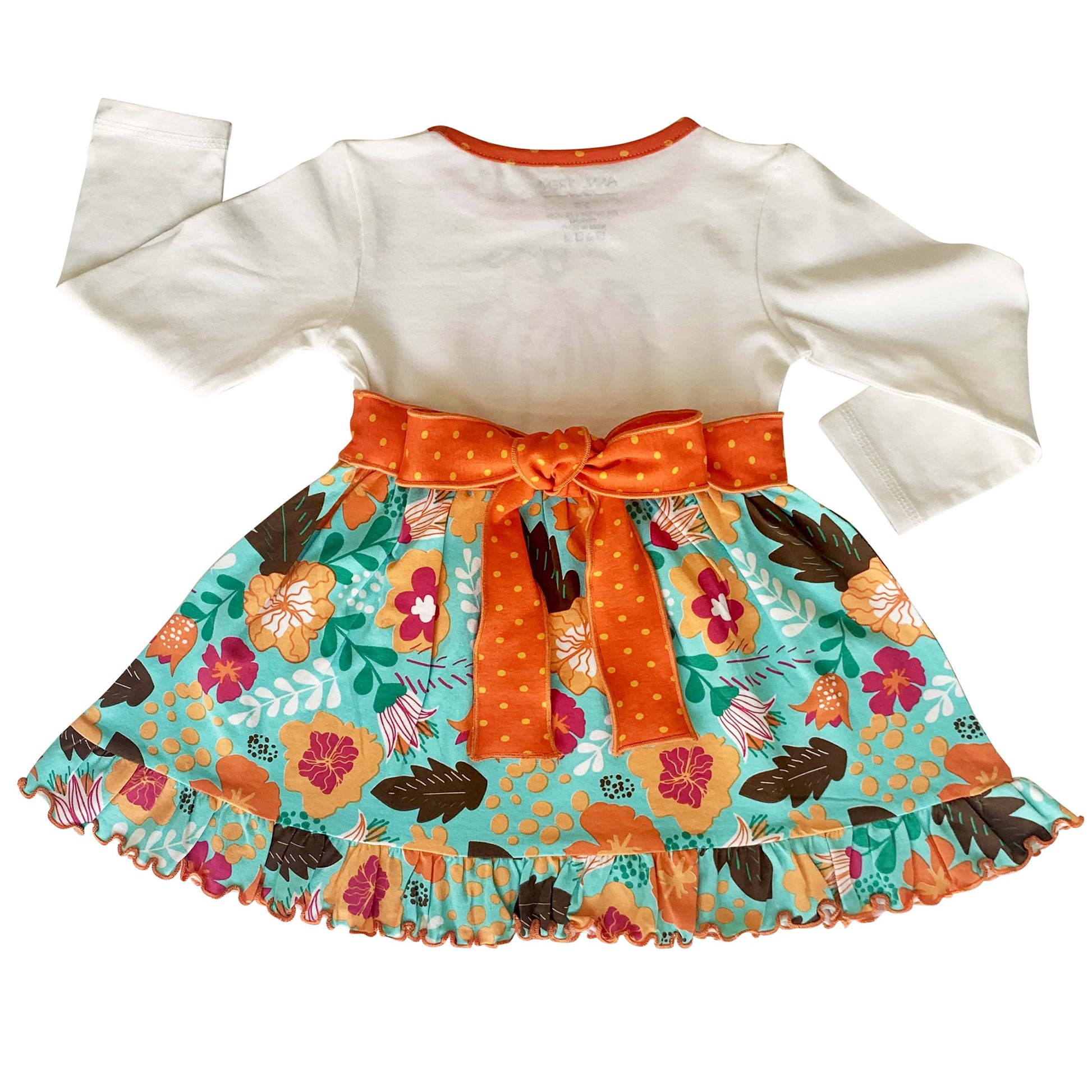 Girls Vibrant Autumn Floral Pumpkin Thanksgiving Dress & Leggings - Craze Trends