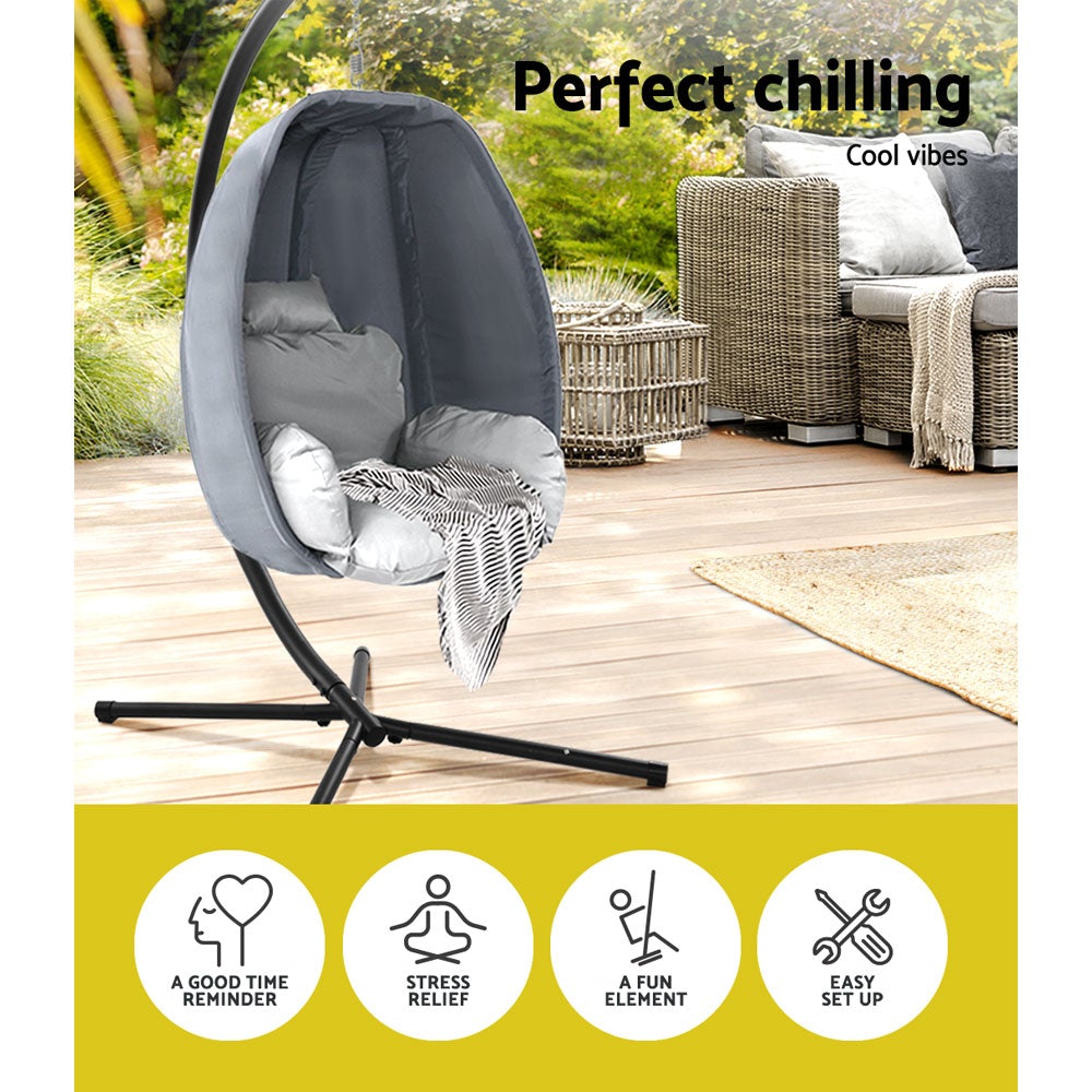 Gardeon Outdoor Furniture Egg Hammock Hanging Swing Chair Pod Lounge - Craze Trends