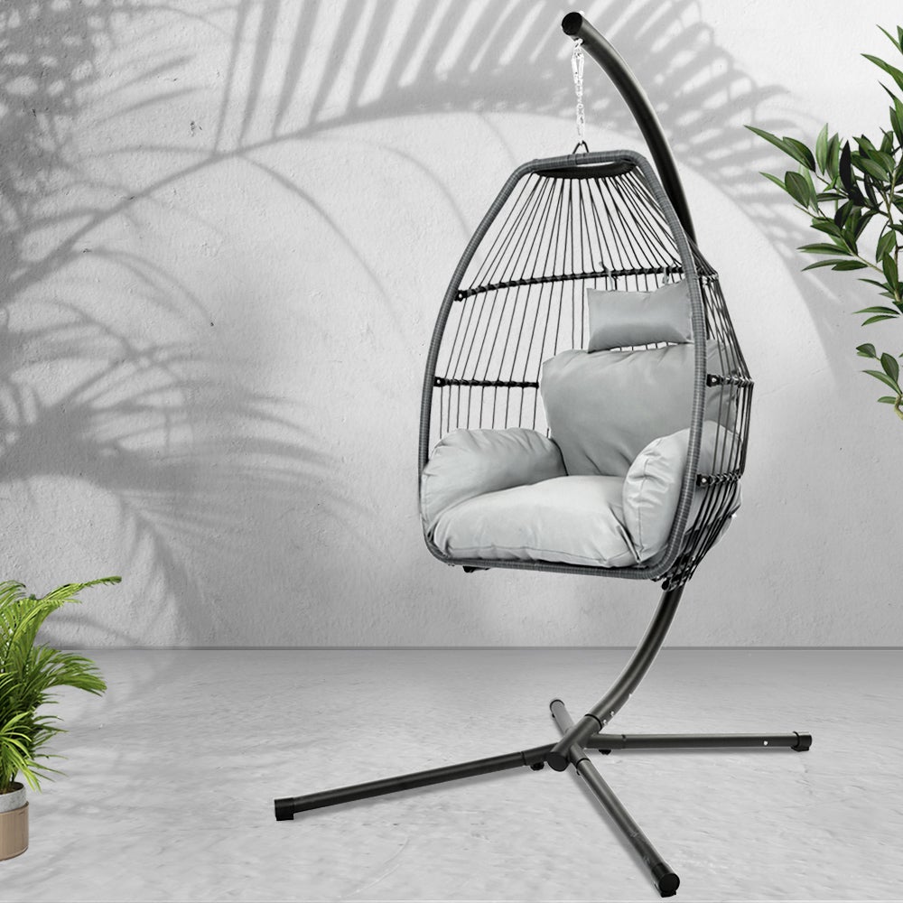 Gardeon Outdoor Furniture Egg Hammock Hanging Swing Chair Stand Pod - Craze Trends