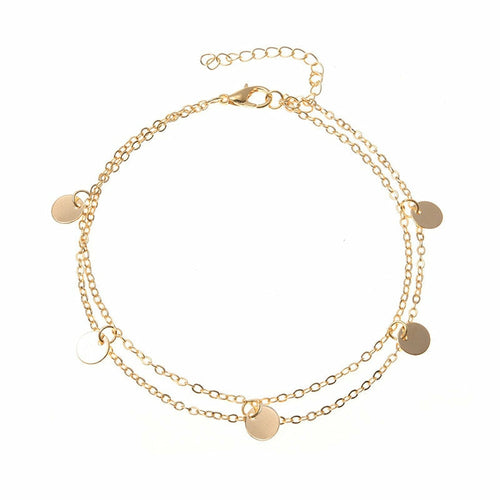 Silver/Gold Women's Anklet with Plates