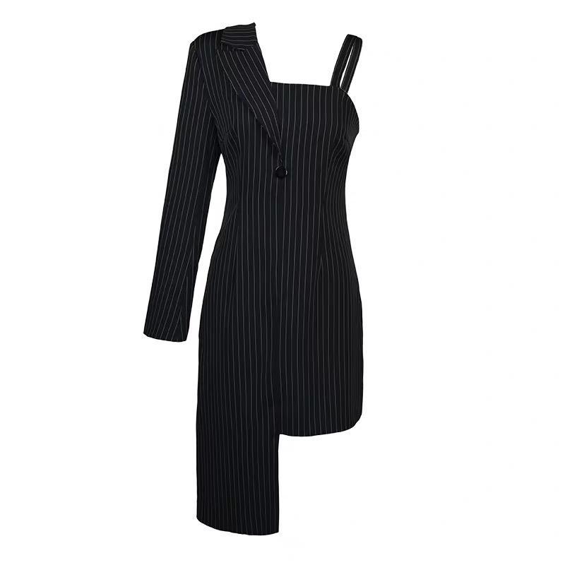 Juliette Pinstripe Blazer Dress - Craze Trends