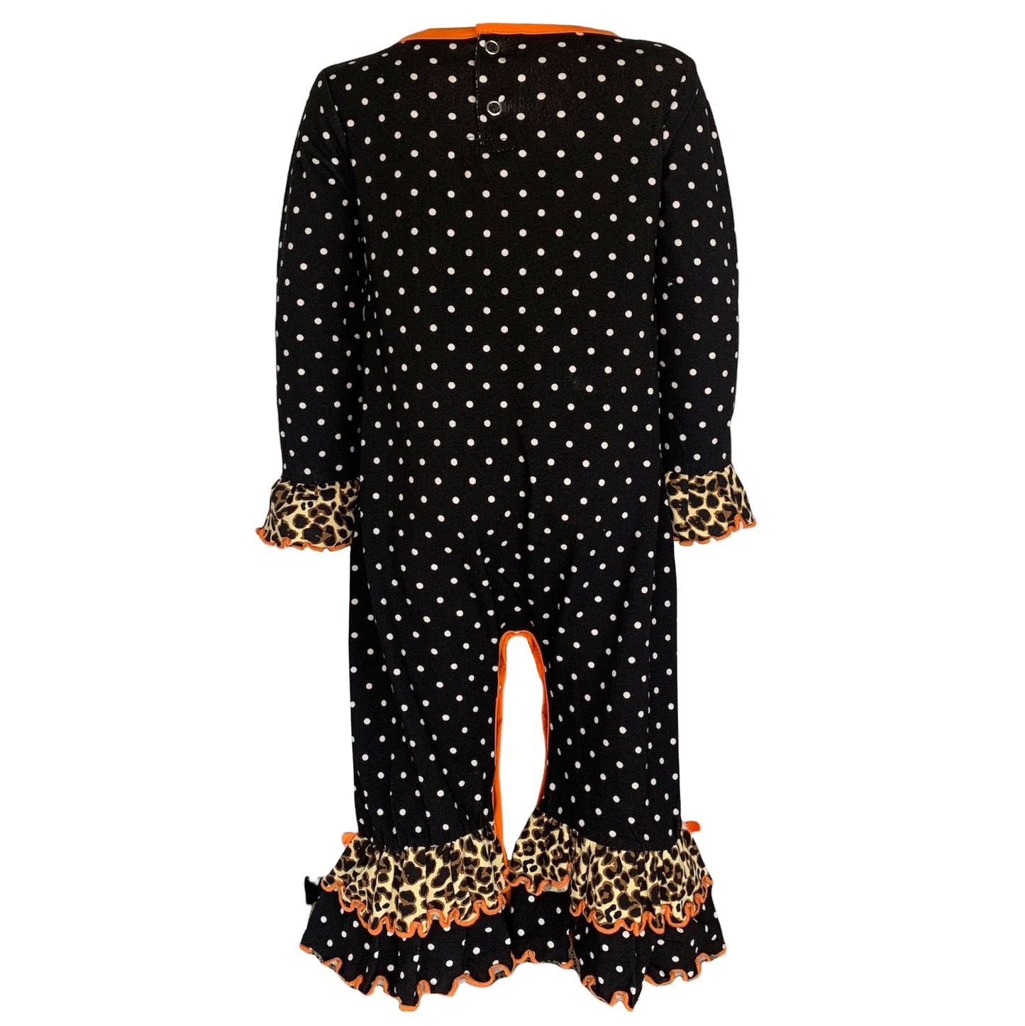 AnnLoren Baby Girls Orange pumpkin Jack O Lantern Halloween Romper - Craze Trends