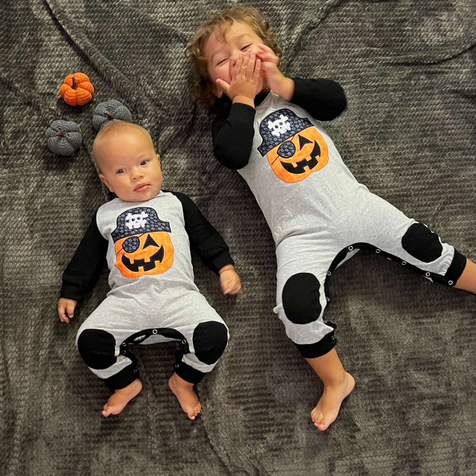 AnnLoren Halloween Pirate Jack O Lantern Long Sleeve Baby Toddler Boys - Craze Trends