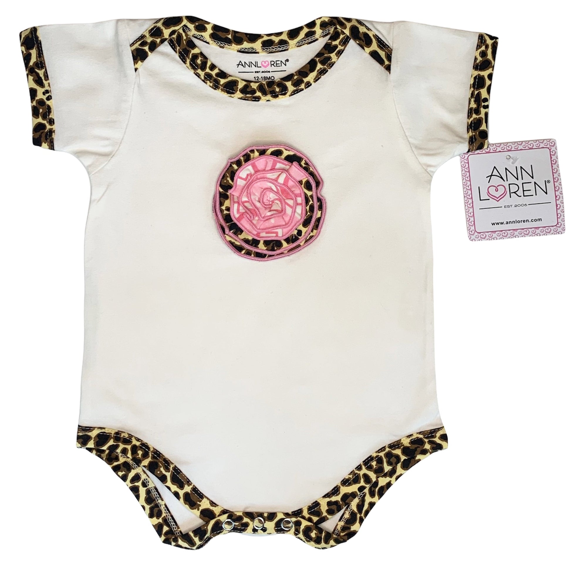 AnnLoren Baby Girls Layette Pink Leopard Onesie Pants Headband 3pc - Craze Trends