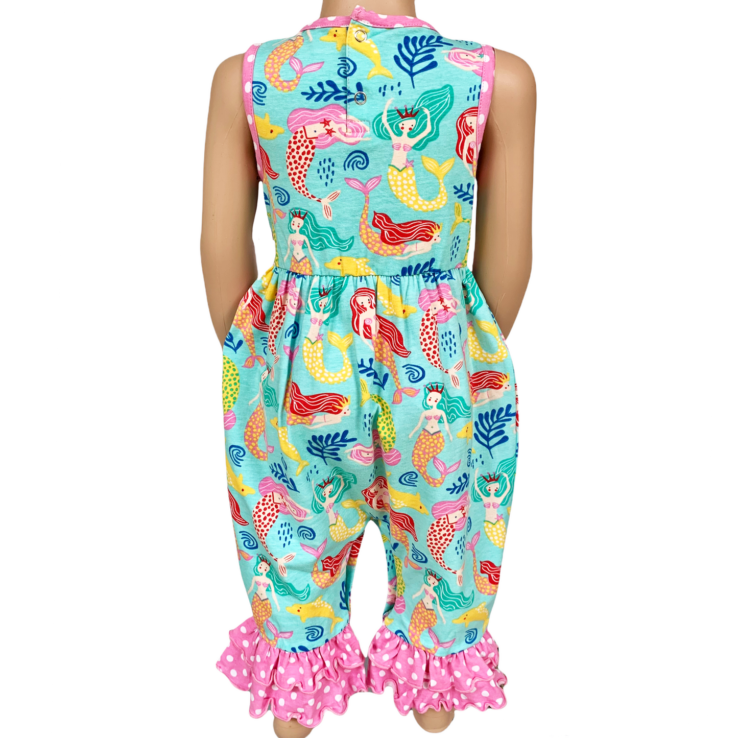 AnnLoren Baby Girls' Boutique Nautical Mermaid Sea Creatures Polka Dot - Craze Trends