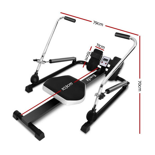 Everfit Rowing Exercise Machine Rower Hydraulic Resistance Fitness Gym - Craze Trends