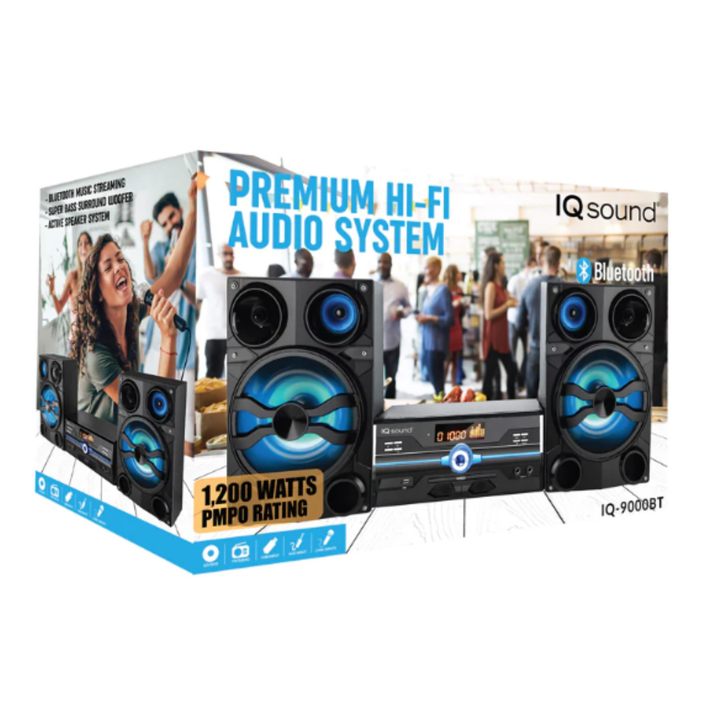 HiFi Multimedia Audio System with Bluetooth and AUX/USB/Mic Inputs - Craze Trends